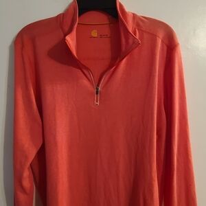 Carhartt Women's Orange Quarter-Zip Sweatshirt